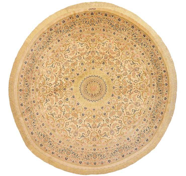 6' 7 x 6' 7 Qom Persian Round Rug