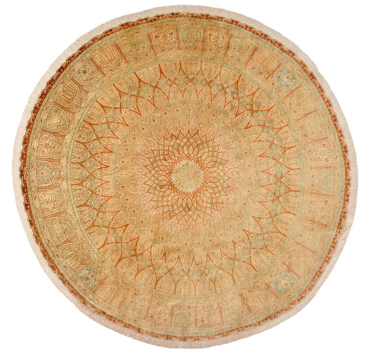 195cm x 195cm Qom Persian Round Rug
