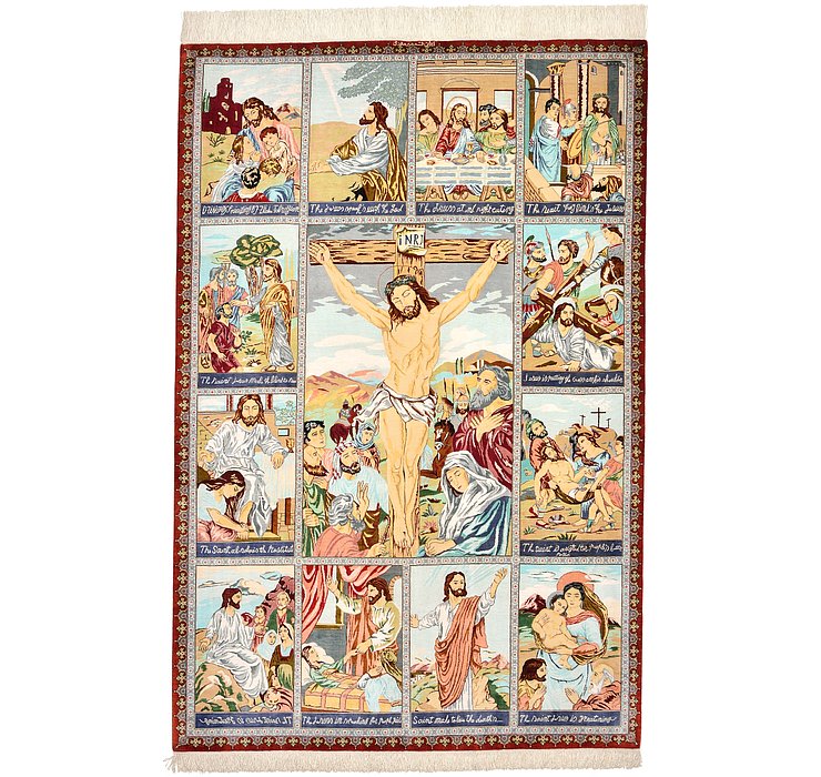 4' 6 x 6' 9 Qom Persian Rug