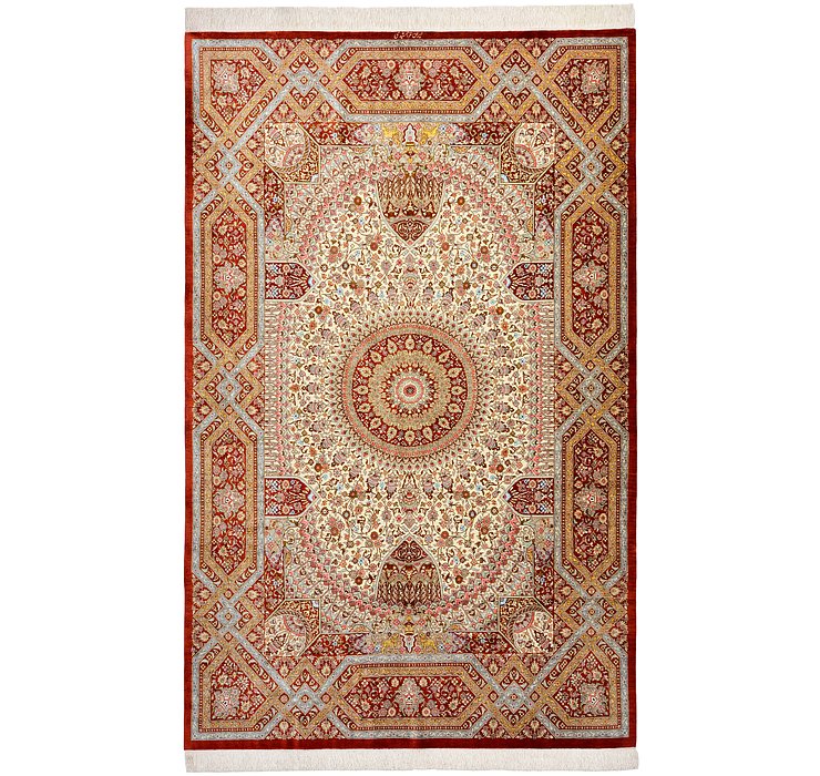 155cm x 245cm Qom Persian Rug