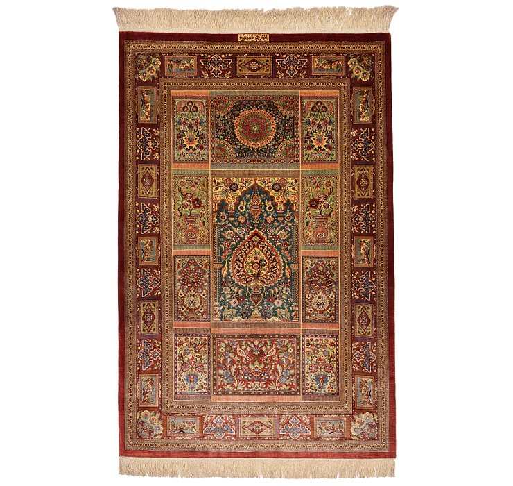 3' 3 x 5' 1 Qom Persian Rug