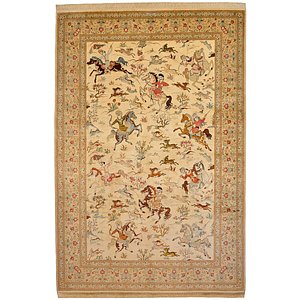 6' 6 x 9' 10 Qom Persian Rug