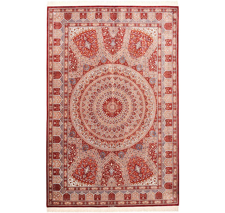 6' 6 x 9' 11 Qom Persian Rug