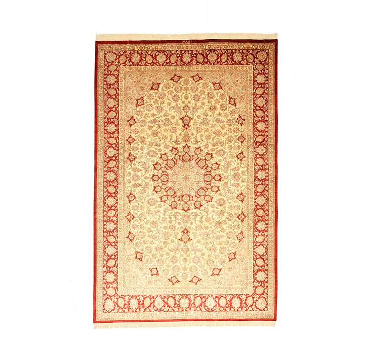6' 7 x 9' 10 Qom Persian Rug