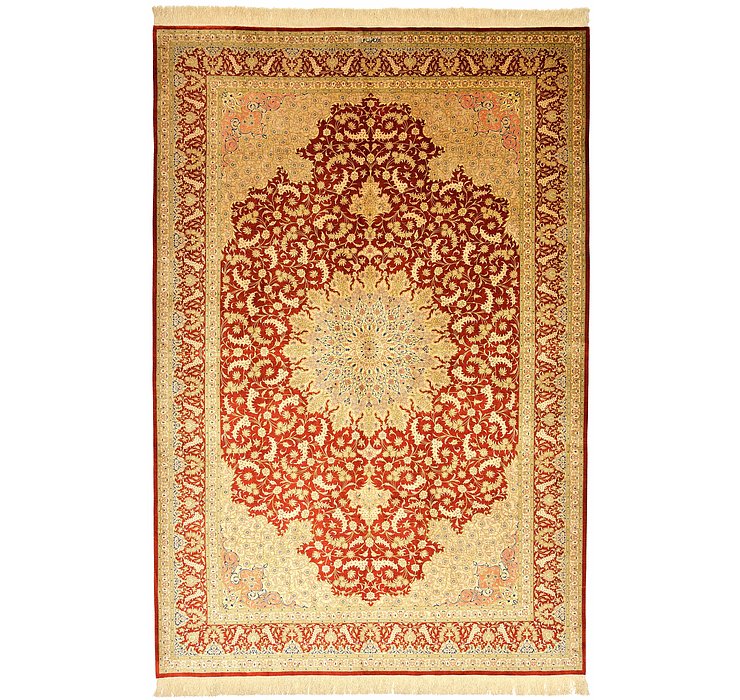 6' 7 x 9' 10 Qom Persian Rug
