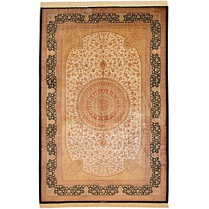 Unique Loom 6' 6 x 9' 11 Qom Persian Rug