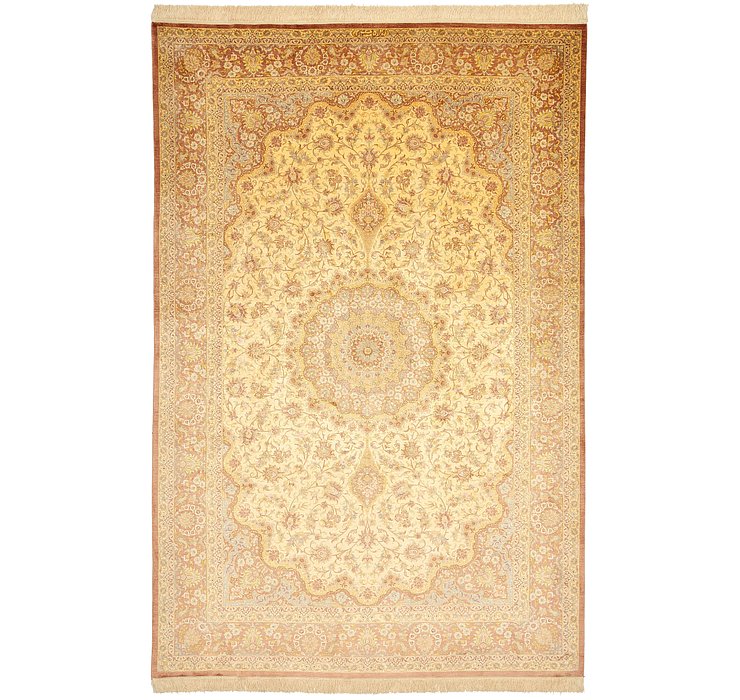 6' 6 x 9' 10 Qom Persian Rug
