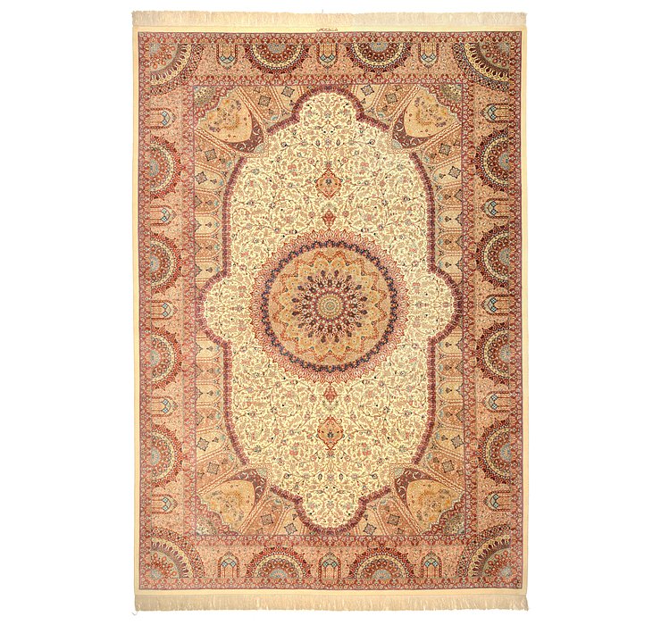 7' 11 x 11' 5 Qom Persian Rug