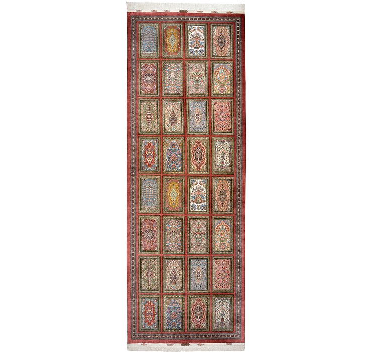 HandKnotted 5' x 14' Qom Persian Runner Rug