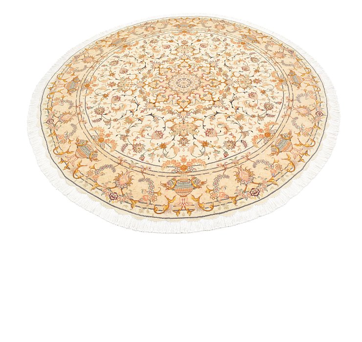 HandKnotted 6' 7 x 6' 7 Tabriz Persian Round Rug