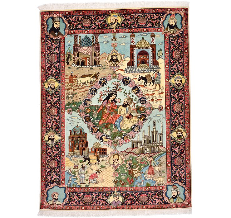 5' x 6' 8 Tabriz Persian Rug
