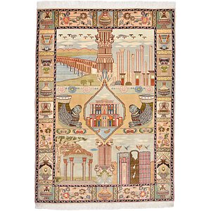 Unique Loom 3' 5 x 4' 10 Tabriz Persian Rug