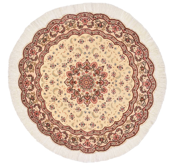 3' 3 x 3' 3 Tabriz Persian Round Rug