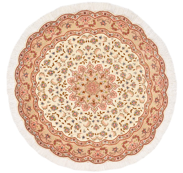 3' 3 x 3' 3 Tabriz Persian Round Rug