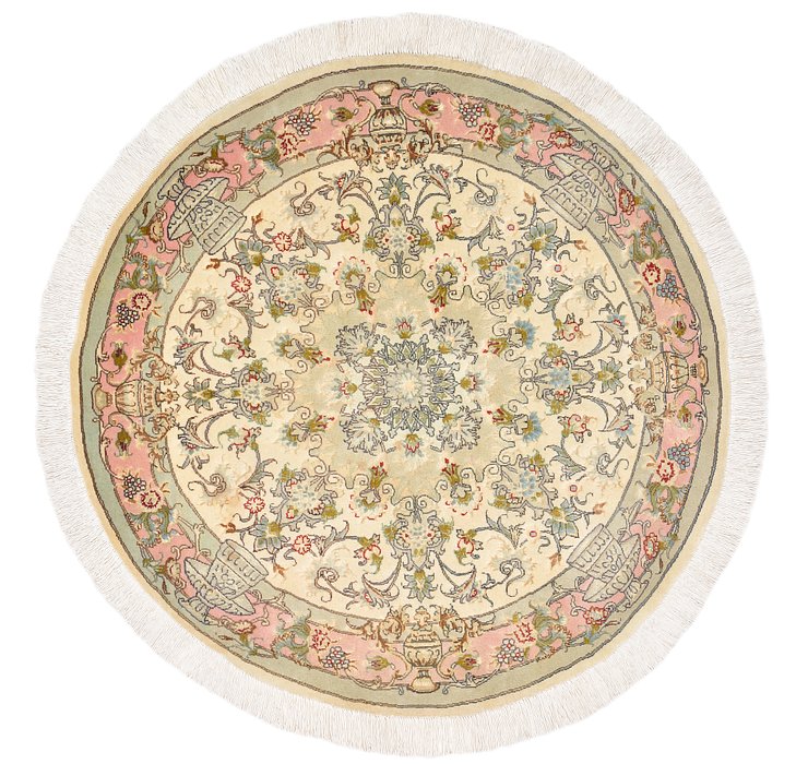 3' 3 x 3' 3 Tabriz Persian Round Rug