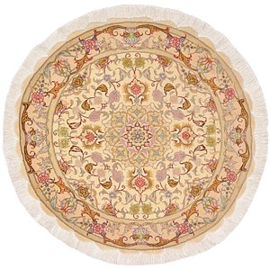 3' 2 x 3' 2 Tabriz Persian Round Rug