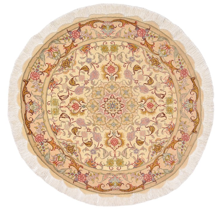 HandKnotted 3' 2 x 3' 2 Tabriz Persian Round Rug