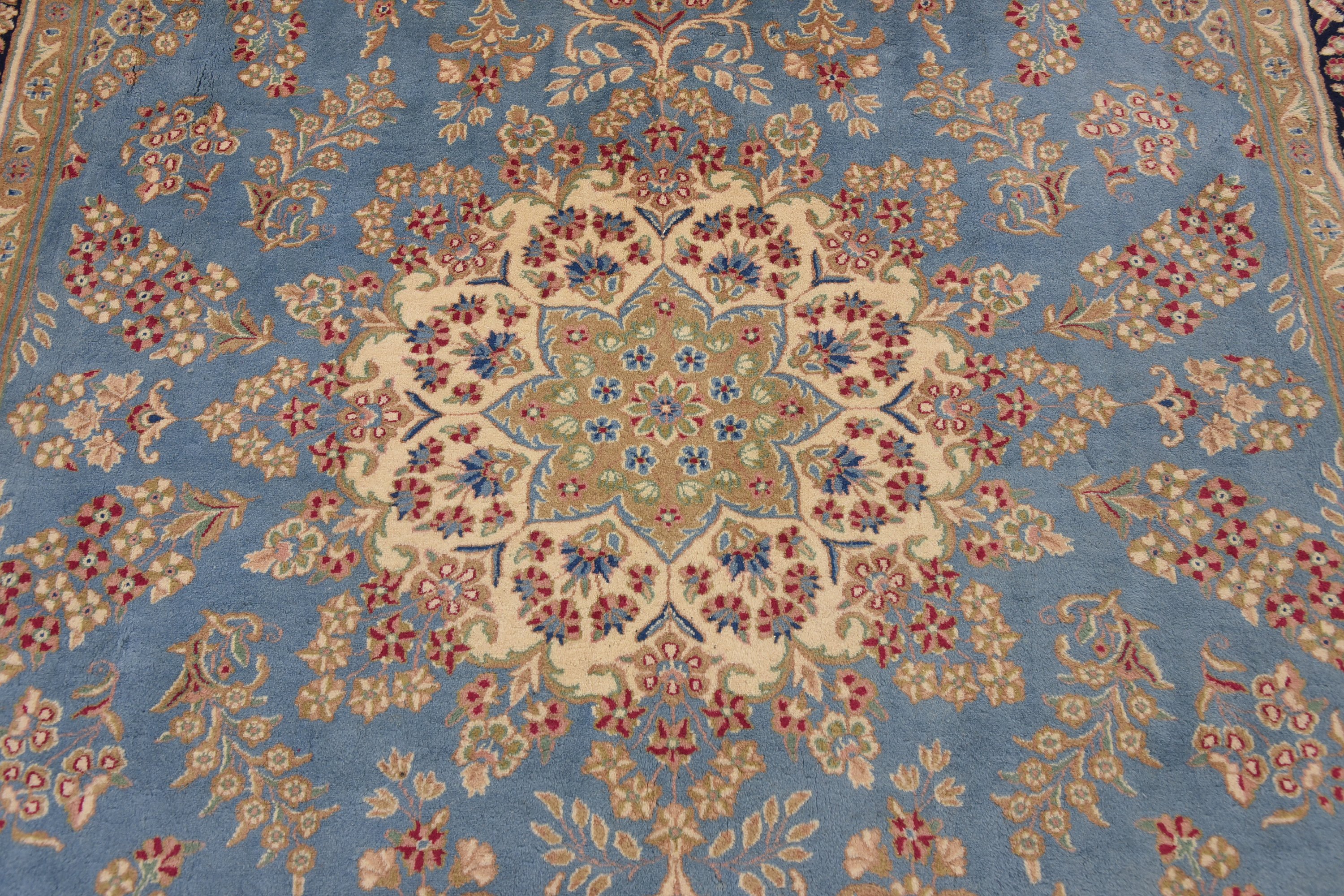 Light Blue 8' 10 x 12' Kerman Persian Rug Persian Rugs eSaleRugs