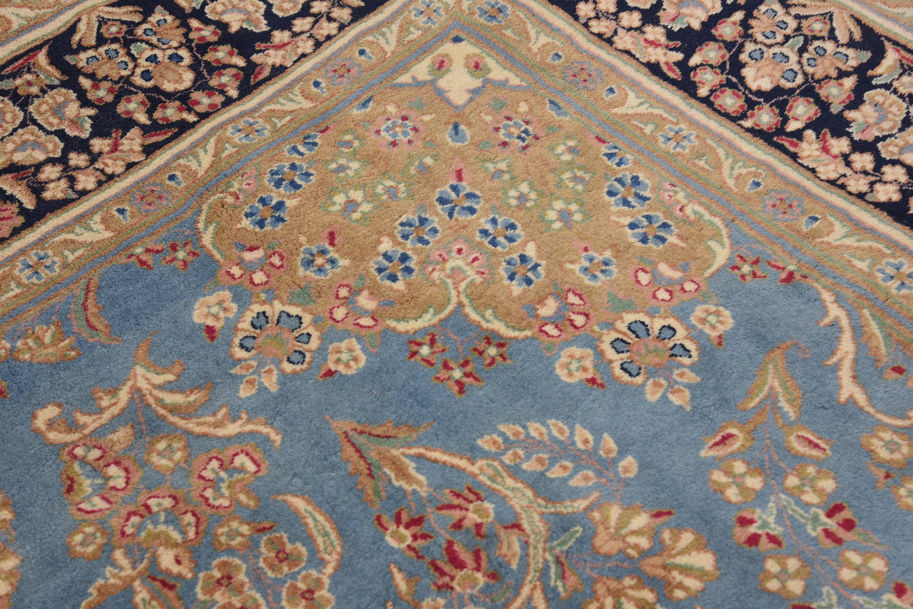 Light Blue 8' 10 x 12' Kerman Persian Rug Persian Rugs eSaleRugs