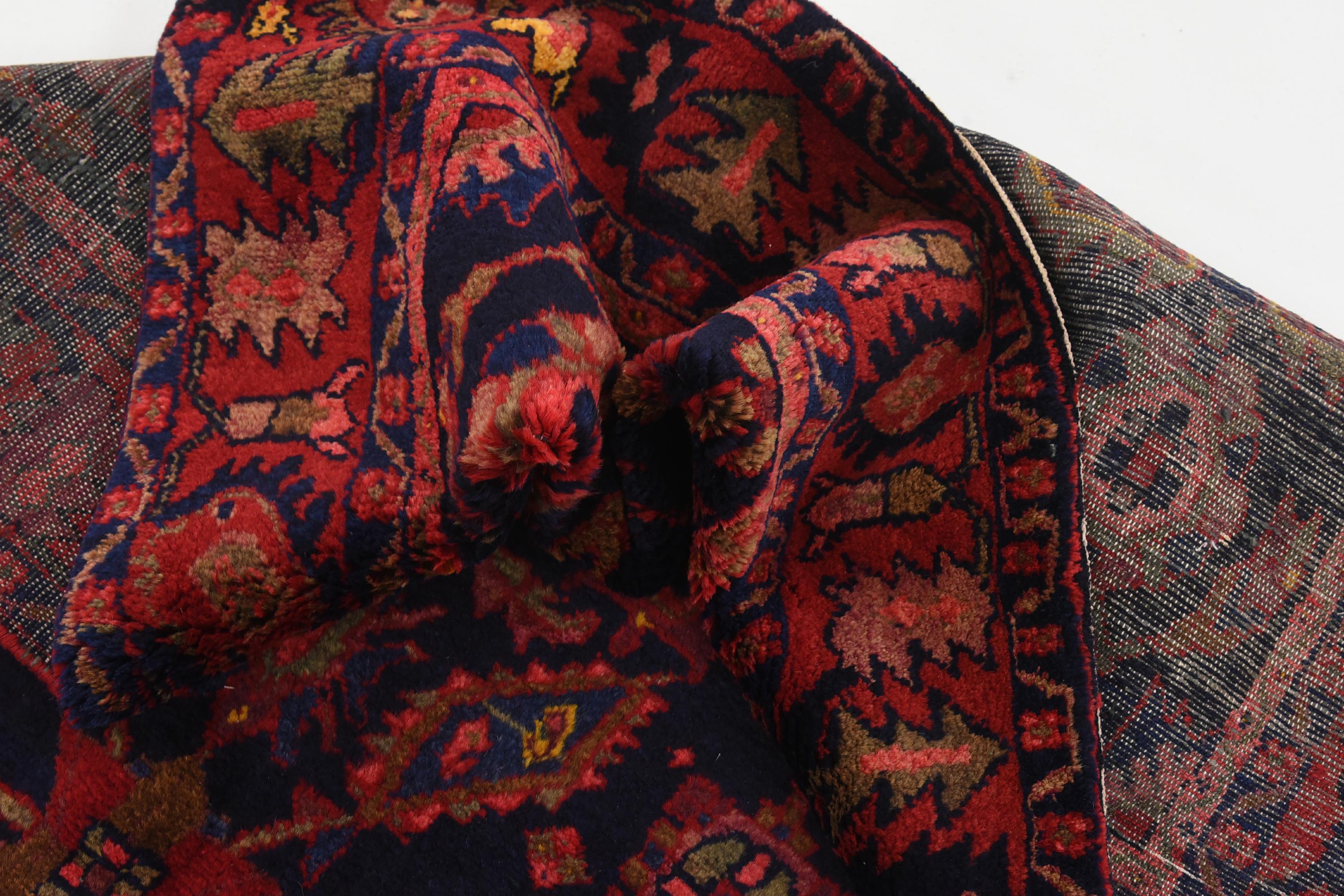 Navy Blue 4' 5 x 6' 8 Hamedan Persian Rug iRugs UK