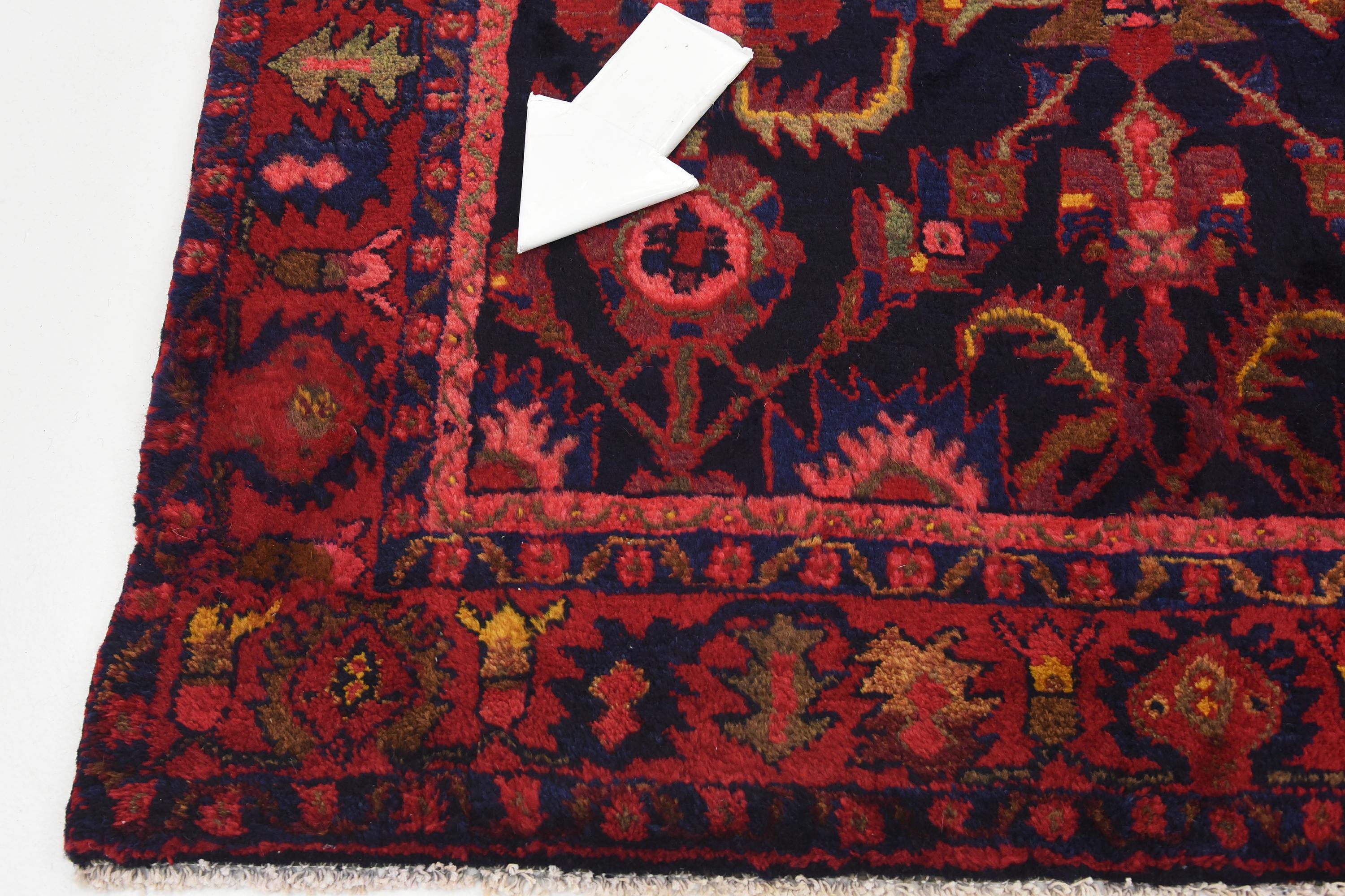 Navy Blue 4' 5 x 6' 8 Hamedan Persian Rug iRugs UK