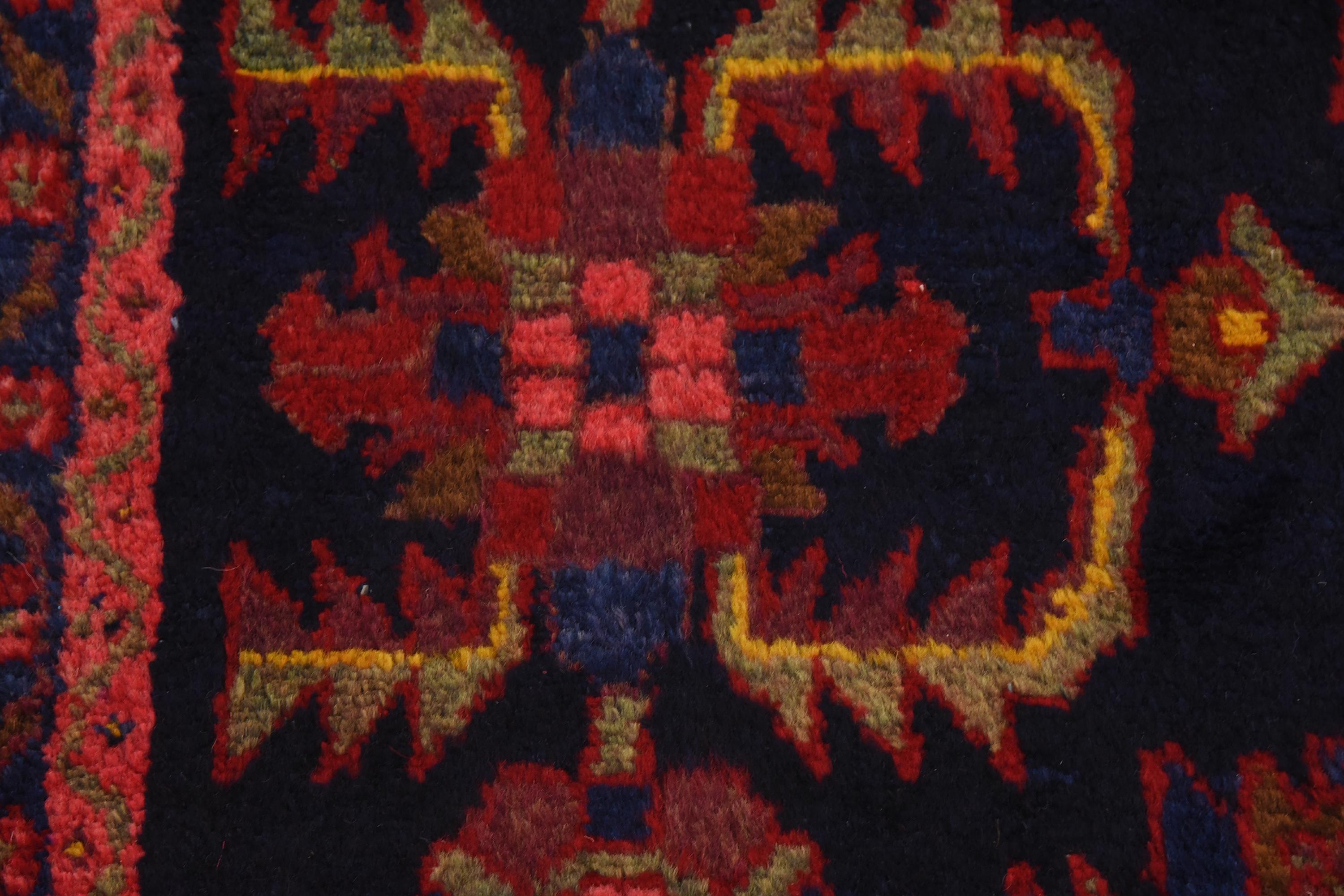 Navy Blue 4' 5 x 6' 8 Hamedan Persian Rug iRugs UK