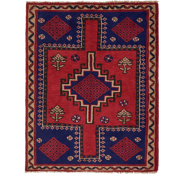 HandKnotted 5' x 6' 4 Shiraz Persian Rug