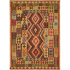 Unique Loom 4' 9 x 6' 7 Kilim Maymana Rug