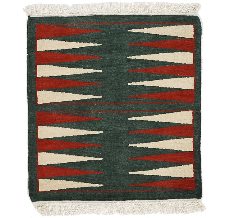 HandKnotted 2' x 2' 2 Play Time Oriental Squa...