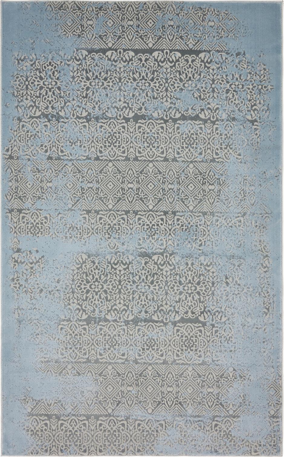 Light Blue 5' x 8' Monogram Rug Area Rugs eSaleRugs