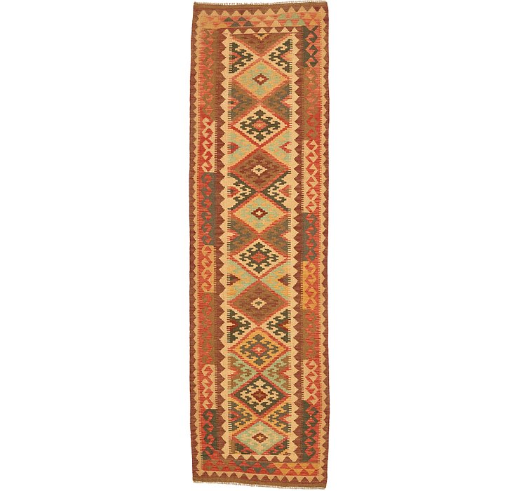 2' 10 x 9' 8 Kilim Maymana Runner Rug