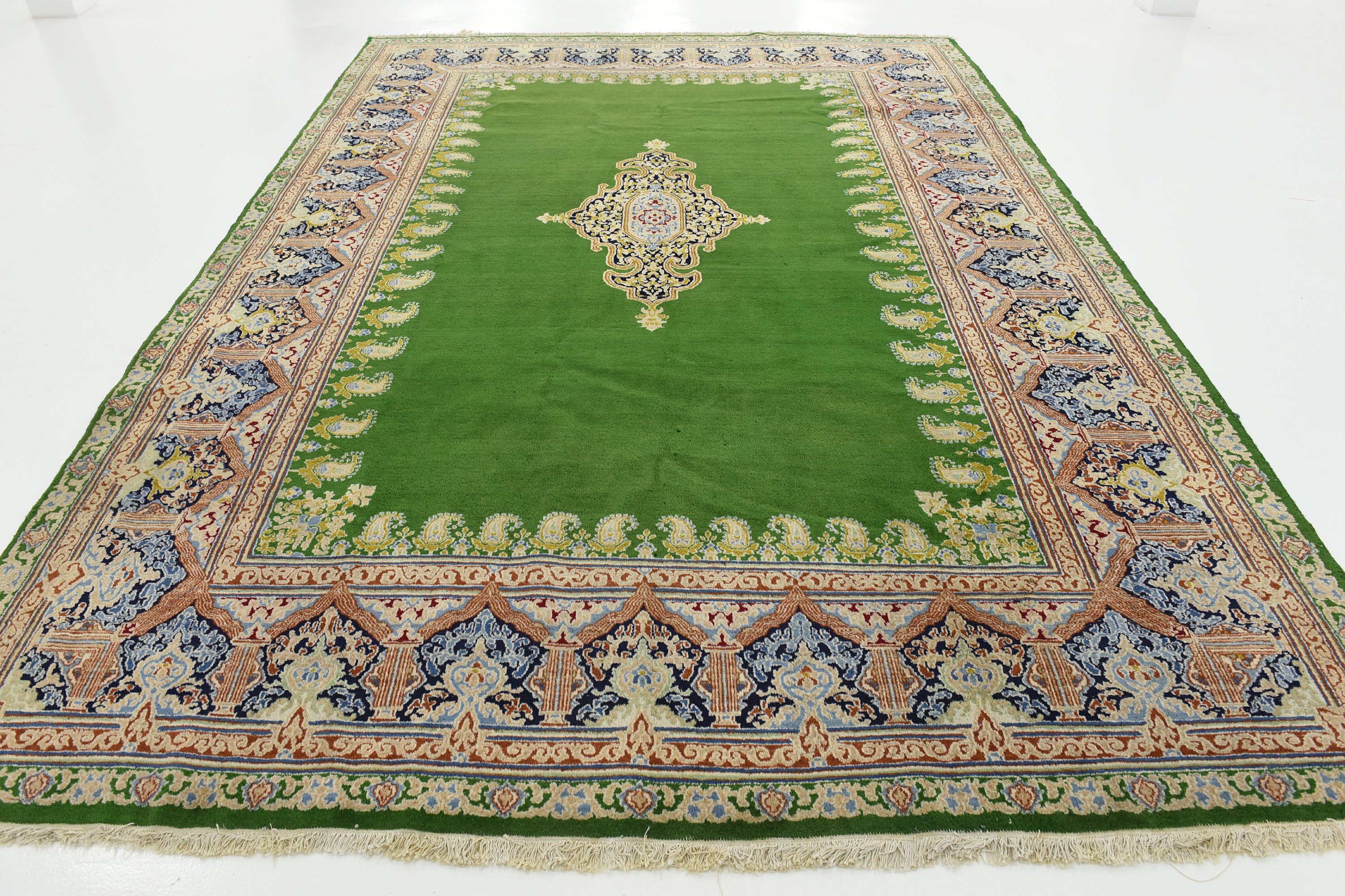 Green 7' 7 x 10' 8 Kerman Persian Rug Persian Rugs eSaleRugs