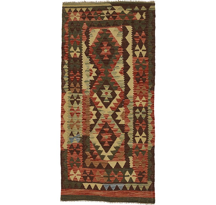 3' x 6' 7 Kilim Maymana Runner Rug