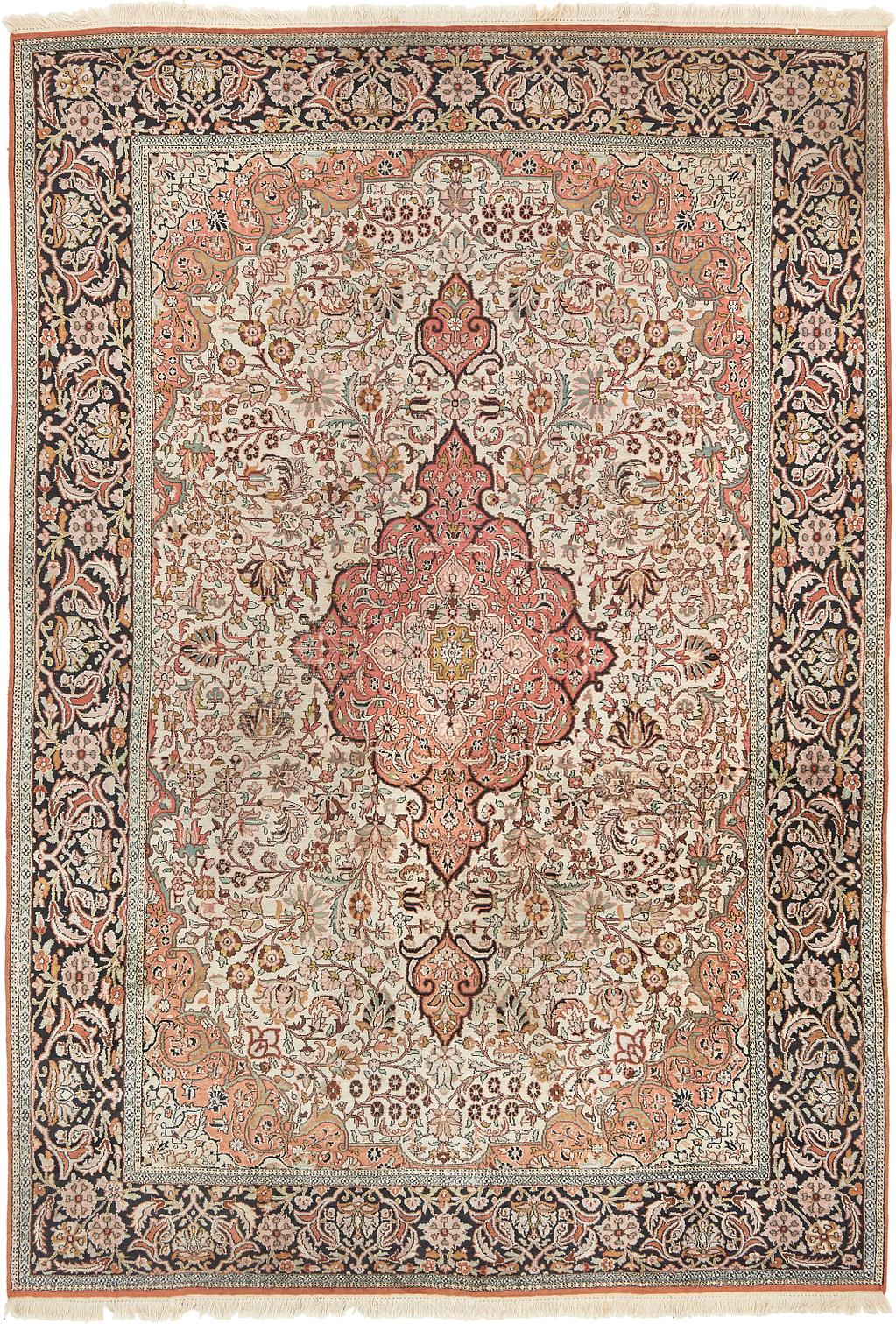 Ivory 7' 2 x 10' 6 Kashmir Oriental Rug Oriental Rugs eSaleRugs