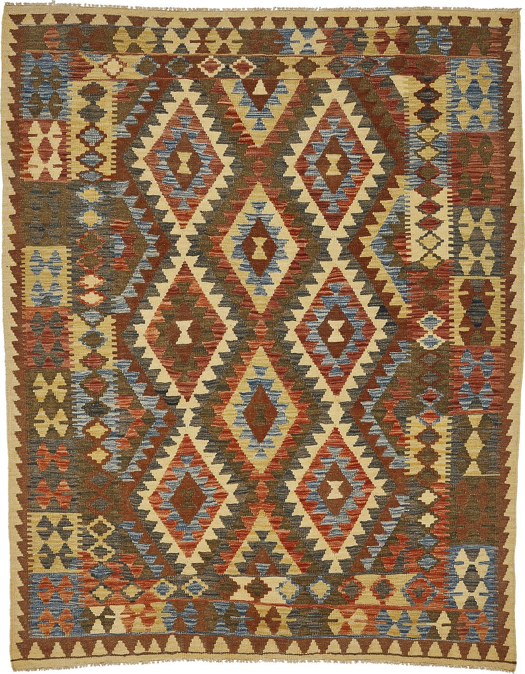 Cream 5' x 6' 7 Kilim Maymana Rug Area Rugs eSaleRugs
