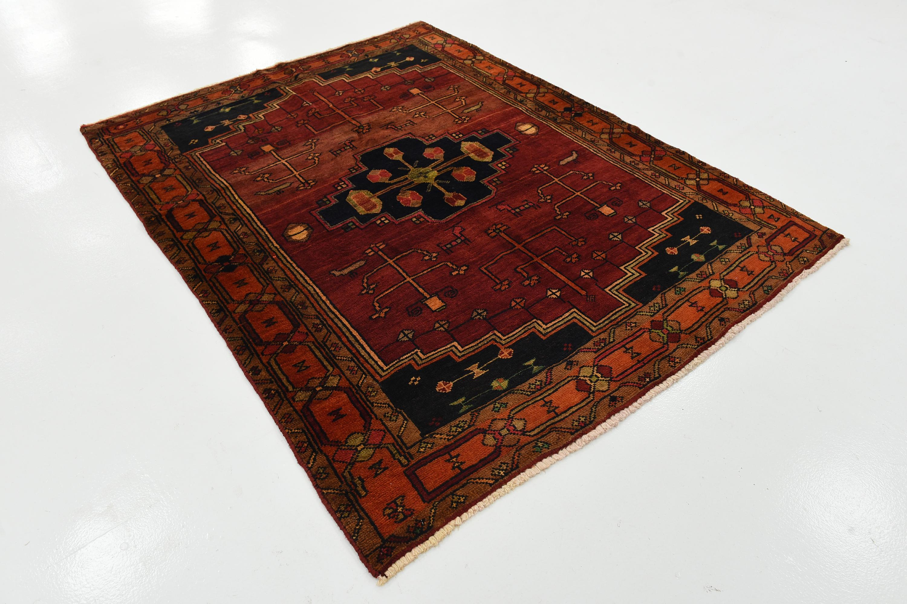 Burgundy 5' x 6' 5 Hamedan Persian Rug eSaleRugs