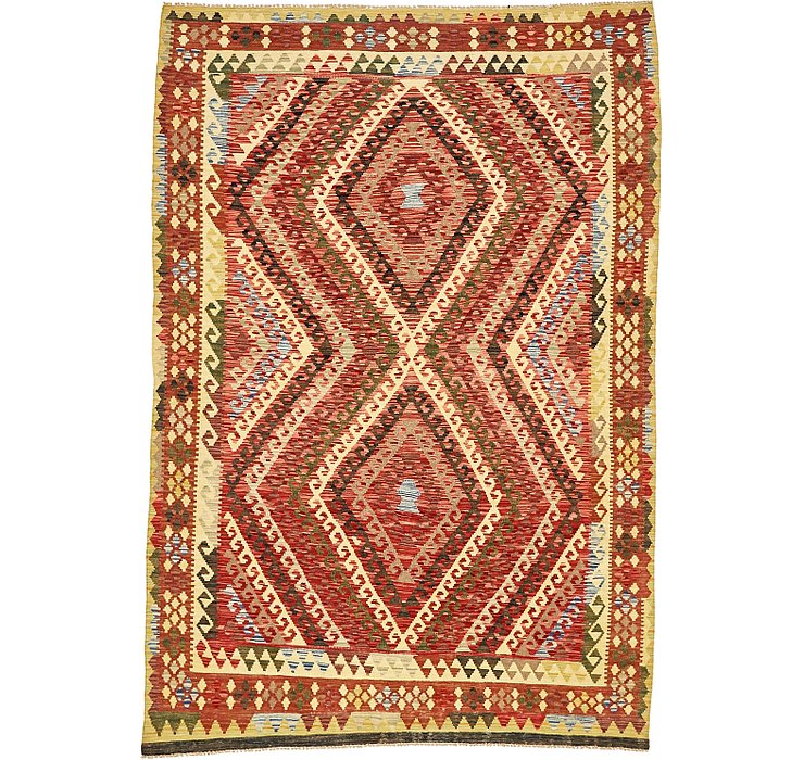 5' 6 x 8' 1 Kilim Maymana Rug