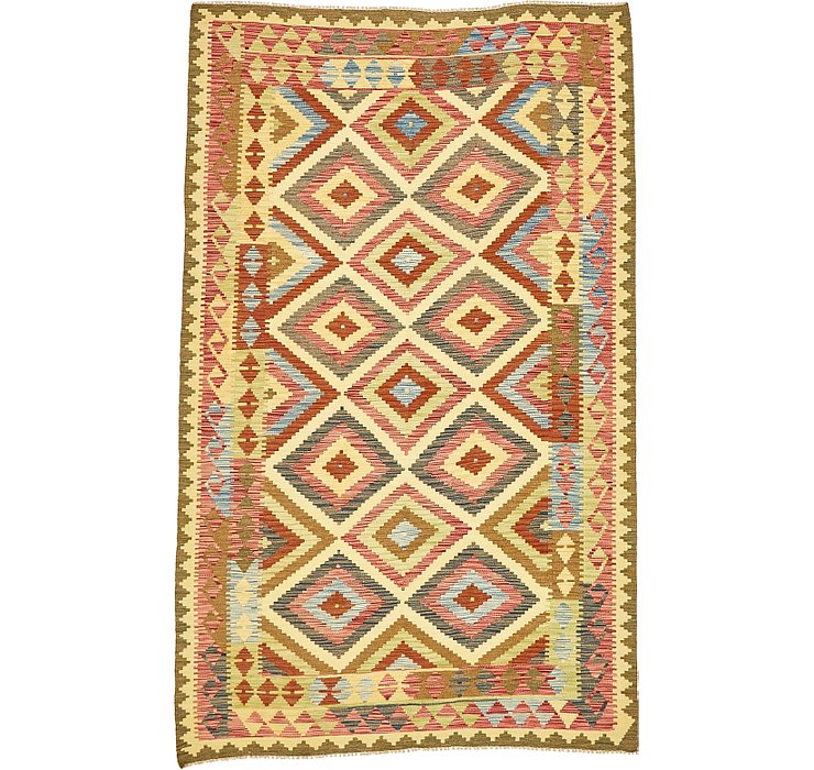 5' 2 x 8' 4 Kilim Maymana Rug