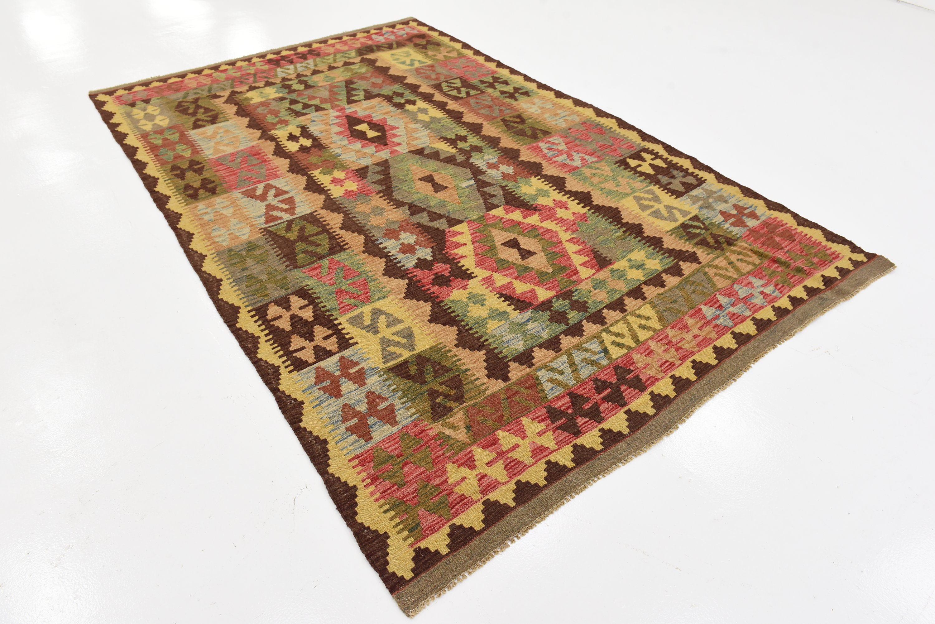 Cream 5' 8 x 8' 8 Kilim Maymana Rug Area Rugs eSaleRugs