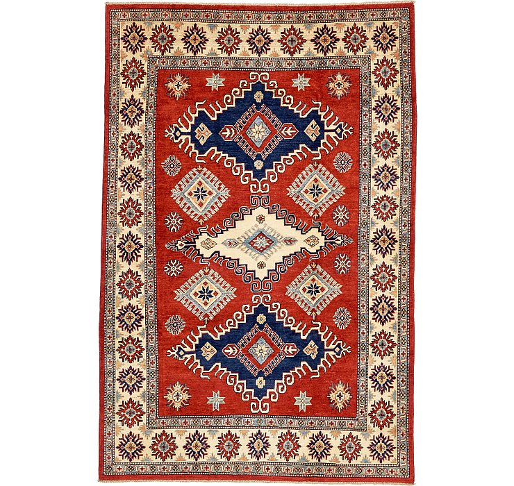 6' x 9' 3 Kazak Oriental Rug