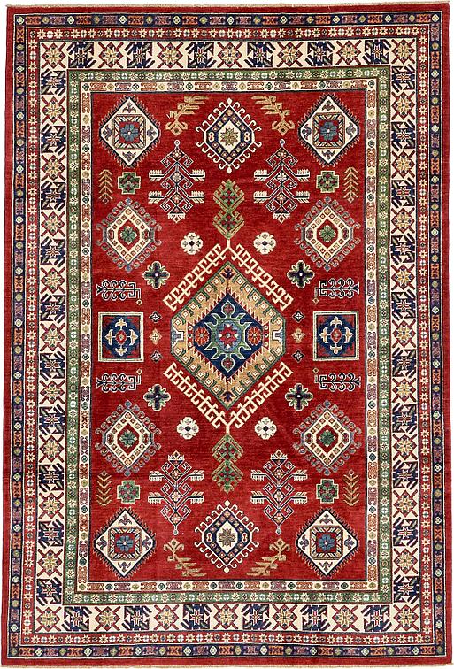 Red 6 8 X 9 11 Kazak Oriental Rug Rugs Handknotted Main Image Of Rug