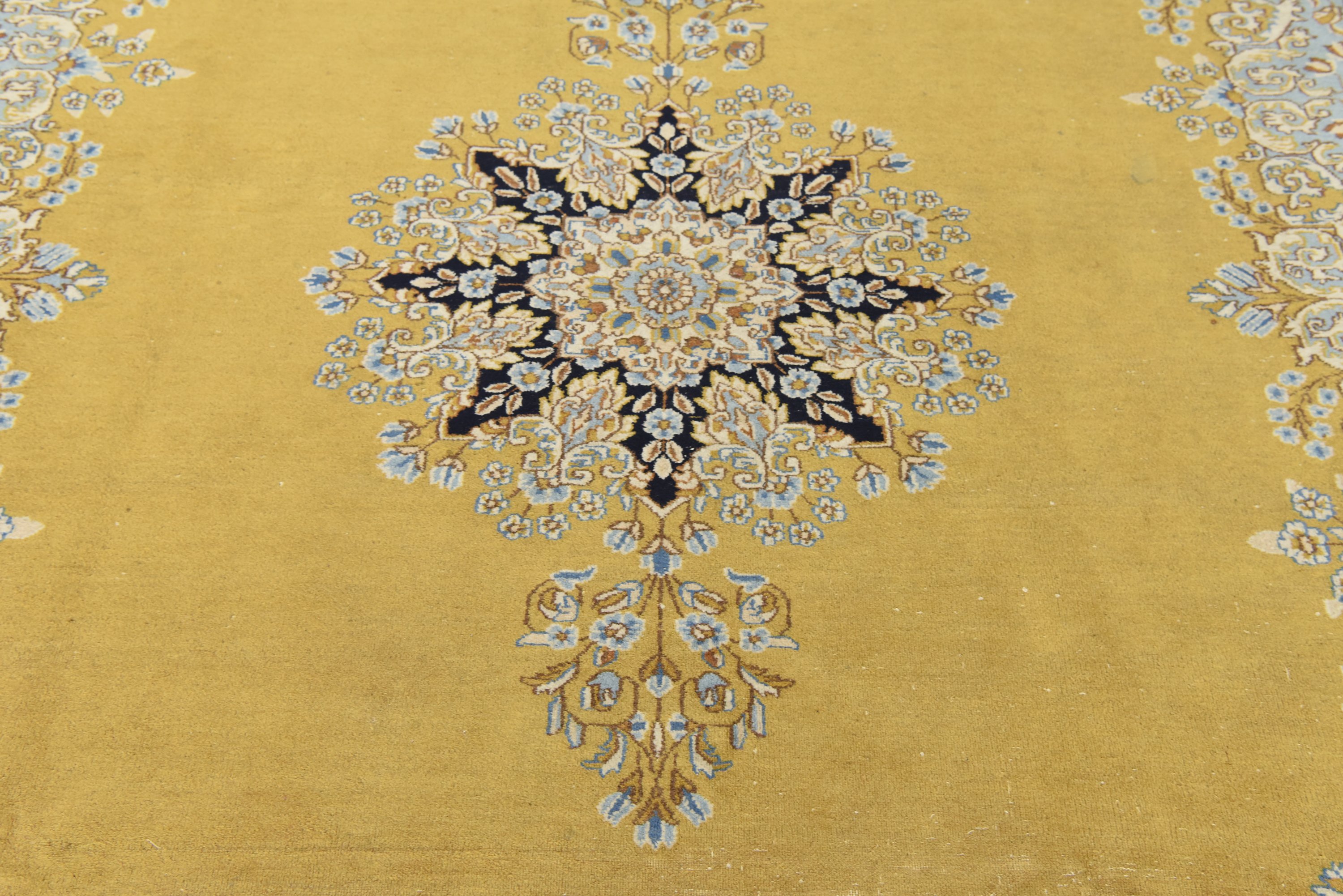 Gold 8' x 9' 9 Kerman Persian Rug Persian Rugs eSaleRugs