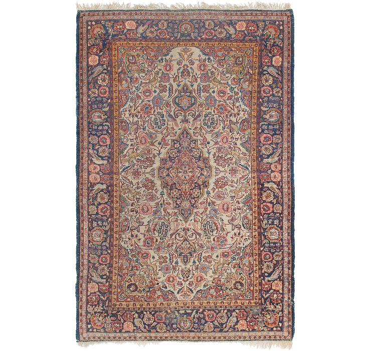 4' 5 x 6' 10 Kashan Persian Rug