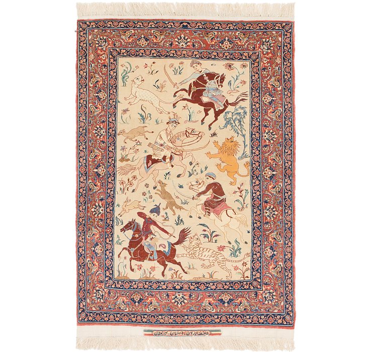 3' 4 x 5' 3 Isfahan Persian Rug