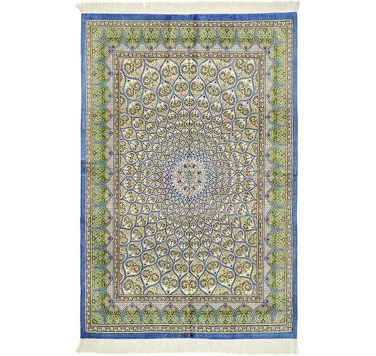 4' 4 x 6' 6 Qom Persian Rug