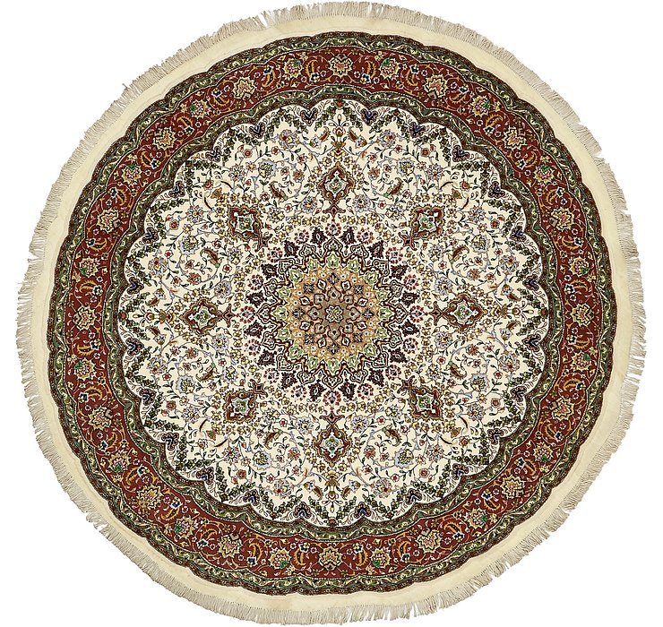 6' 9 x 7' Tabriz Persian Round Rug