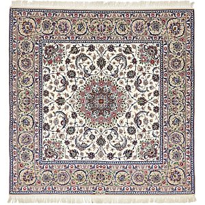 HandKnotted 6' 7 x 6' 8 Isfahan Persian Square ...