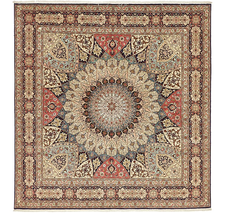 8' 2 x 8' 6 Tabriz Persian Square Rug