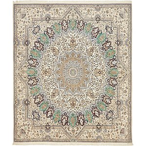 6' 6 x 7' 8 Nain Persian Square Rug