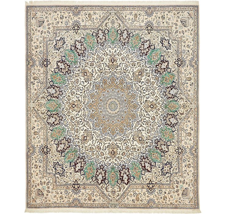 6' 6 x 7' 8 Nain Persian Square Rug